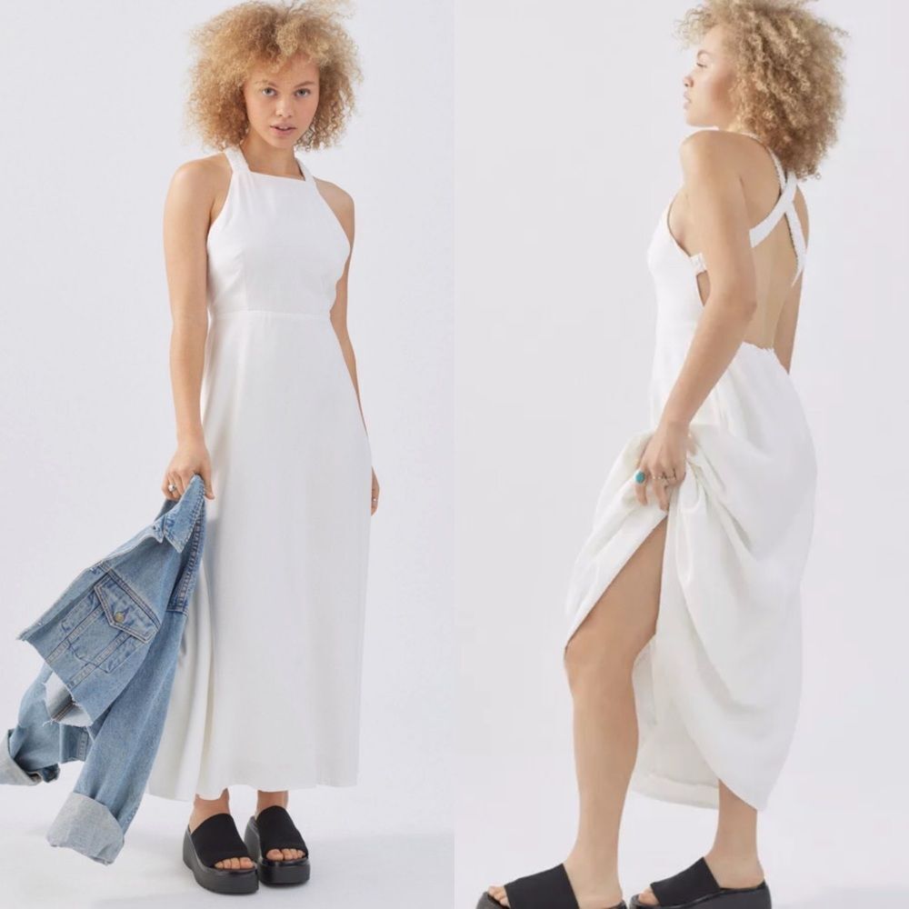 Urban outfitters en saison alba white midi dress‎